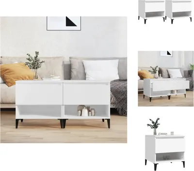 Obrázok produktu pre vidaXL Bočné stolíky 2 ks. Biele 50x46x50 cm Materiál na báze dreva - Bočné stolíky