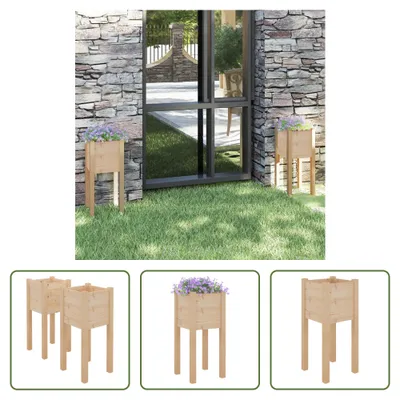 Produktbild von The Living Store Pflanzkübel 2 Stk. 31x31x70 cm Massivholz Kiefer