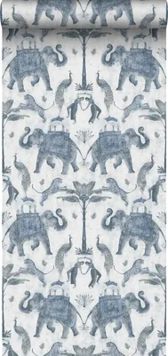 Immagine prodotto di Sanders & Sanders carta da parati elefanti blu grigrio 53 cm x 10 m