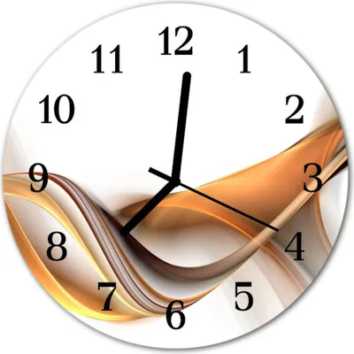 Produktbild von Glasuhr Wanduhr Küchenuhr Echt-Glas 30fi cm Abstrakt orange