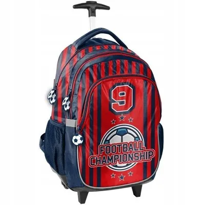 Produktbild von Fußball Schultrolley Schulranzen auf Rollen FOOTBALL TROLLEY RANZEN für Jungen Schulrucksack auf Rollen
