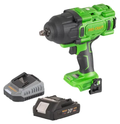 Produktbild von Procraft PWA80bb Akku Schlagschrauber 20 V 1600 Nm 1/2" Brushless + 1x Akku 2,0 Ah + Ladegerät