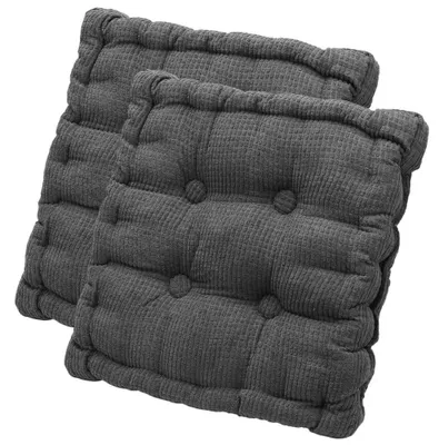 Sitzkissen-Set 2er 40x40 cm, maschinenwaschbar, dunkelgrau