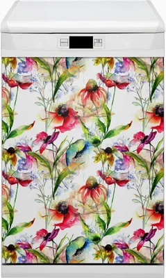 Produktbild von Magnetmatte Geschirrspüle Abwaschbar Küche Magnete  Nachbildung 45x80 cm  - Farbige Blumen