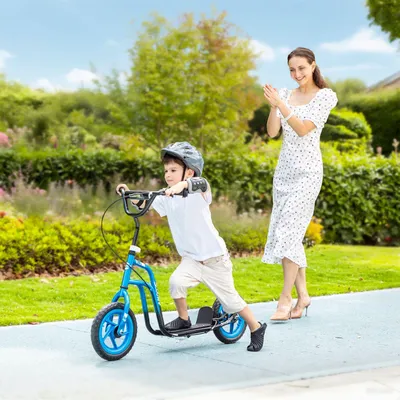 Produktbild von Kinderroller, verstellbarer Lenker, große Räder, blau