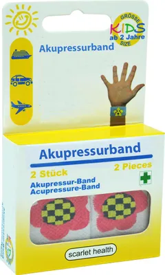 Produktbild von scarlet health | Akupressurband »Sea«, 1 Paar elastische Armbänder zur Anwendung am Handgelenk, für Kinder & Erwachsene – diskreter Reisebegleiter, Farbe:Blume