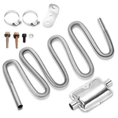 Immagine prodotto di Jopassy 300cm tubo di scarico in acciaio inox per riscaldatore di parcheggio diesel con due morsetti in acciaio inox - Tubo di scarico flessibile φ25mm