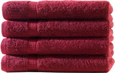 Produktbild von 4er Set Frottee Gästetücher Elegance 30x50 cm 100% Baumwolle 500 gsm Gästetuch bordeaux