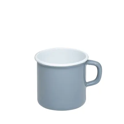 Produktbild von Riess Emaille Becher Tasse Topf mit Bördel Ø 8 cm, 3/8 l Pure Grey hellgrau