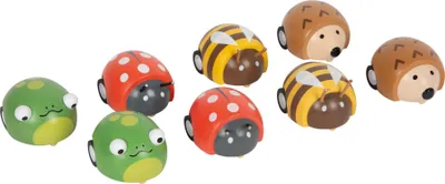 Productafbeelding van small foot display met terugtrekkende dieren "Kleine Vrienden", 12-delig, in verschillende kleuren