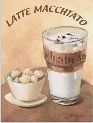 Produktbild von ARTland Wandbild Alu für Innen & Outdoor Latte Macchiato Größe: 45x60 cm