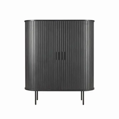 Produktbild von Möbilia Kommode | 2 Schiebetüren | B 100 x T 40 x H 118 cm | schwarz | 32020008 | Serie KOMMODE