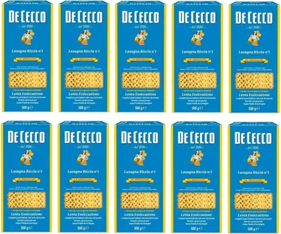 Produktbild von 10x Pasta De Cecco 100% Italienisch Lasagna larga Doppia riccia n 1 Nudeln 500g