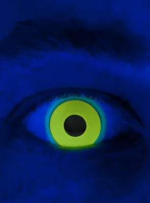 Produktbild von Glow UV Gelb Jahreslinsen für Karneval Halloween