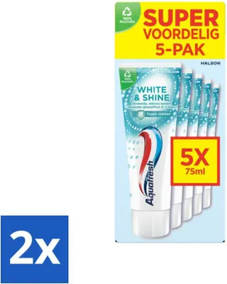 Produktbild von Aquafresh White & Shine Zahnpasta – Weißere Zähne – Vorteilspackung – 5 Tuben - Vorteilspack - 2 Stücke