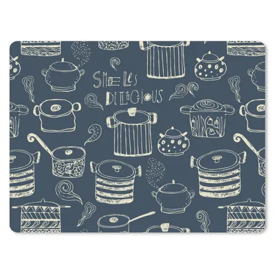Produktbild von MuchoWow® Mauspad Mousepad Muster - Pfannen - Kochen 23x19 cm - Mousepads - Maus Mat - Pad - Mausunterlage - Schreibtischunterlage - Mauspad
