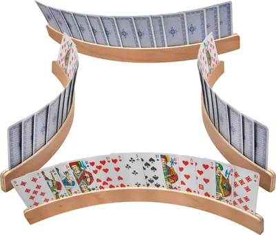 Produktbild von 4er Set Spielkartenhalter 50cm aus Holz Spielkarten Kartenhalter
