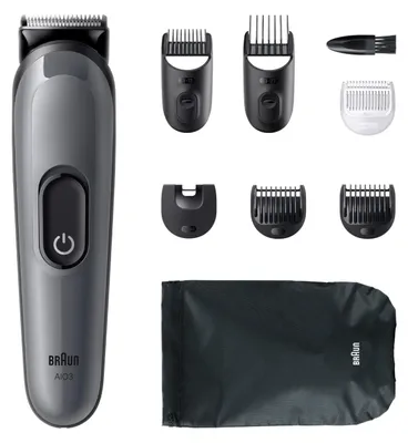 Image de Tondeuse à barbe rechargeable étanche gris - Braun - MGK3540 - all-in-one series 3