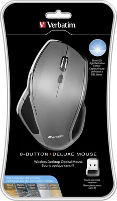 Image de Verbatim Deluxe - Souris - 8 boutons - sans fil - 2.4 GHz - récepteur sans fil (USB)