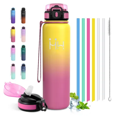 Produktbild von Trinkflasche Edelstahl 1L, Auslaufsicher, BPA-frei, Isolierflasche,