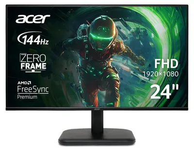 Obrázek produktu pro Acer EK1 EK241YP6bi, 60,5 cm (23.8"), 1920 x 1080 px, Full HD, LCD, 4 ms, Černá
