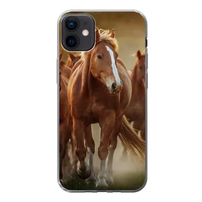 Produktbild von MuchoWow® Handyhülle Schutzhülle Hülle für iPhone 12 mini Pferde - Licht - Natur Silikon Softcase Handy Hülle - Bild