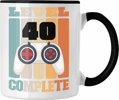 Produktbild von Trendation -  40. Geburtstag Tasse Mann Geschenk 40er Geschenkidee 40 Mutter Vater Männer Lustig Geschenke Gamer Geschenke (Schwarz)
