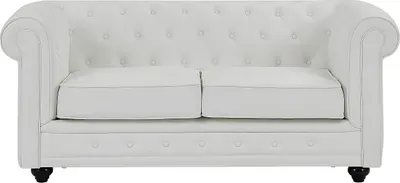 Produktbild von Sofa 2-Sitzer - Kunstleder - Weiß - CHESTERFIELD