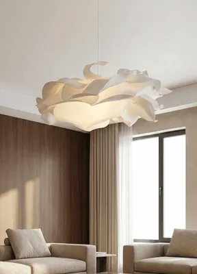 Produktbild von Opviq, Moderne Deckenleuchte (Chandelier) in Weiß, Höhenverstellbar 80-85 cm, Ø58 cm, IP20, 1 x E27 Max 40 W, Elegantes Design für stilvolle Wohnräume, Kunststoffkörper.
