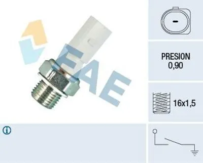 Obrázok produktu pre FAE 12860 Spínač tlaku oleja Snímač tlaku oleja pre ŠKODA Fabia I Combi (6Y5) FABIA (6Y2) OCTAVIA (1U2) FABIA notchback (6Y3) Fabia I Praktik (6Y5)