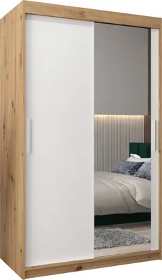 Produktbild von Kleiderschrank, Schiebetürenschrank Schlafzimmer, Schrank mit Spiegel TOKYO 2 120 cm