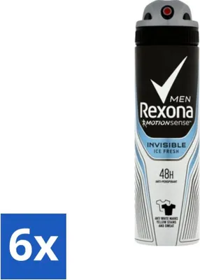 Obrázek produktu pro Rexona Men - Invisible Ice Fresh - deodorant ve spreji - 150 ml - hodnotné balení - 6 kusů