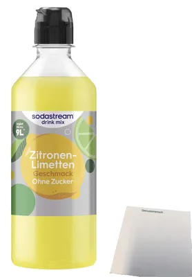Produktbild von Sodastream Zitrone-Limette ohne Zucker Sirup (440ml Flasche) + usy Block