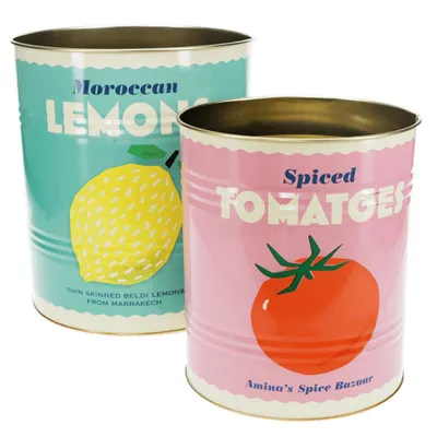 Produktbild von Aufbewahrungsbox Aufbewahrungsdose Lemon and Tomato Retro Vintage XXL Metall Dosen Behälter