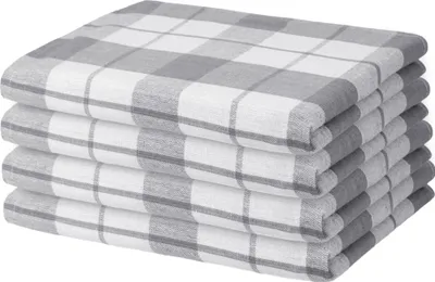 Produktbild von 4 Geschirrtücher 50x70 cm grau Karo Küchentücher Geschirrtuch Set Baumwolle