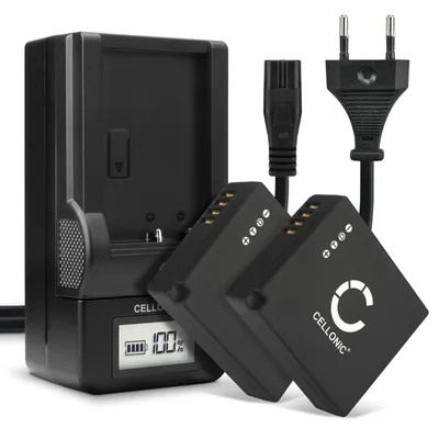 Immagine prodotto di CELLONIC 2x Batteria per Fotocamera Compatibile con Panasonic Lumix DMC-LX100, Lumix DC-LX100 II, Lumix DC-GX9, DMW-BLG10 – (730mAh, 7.4V) + Caricabatteria