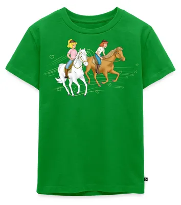 Produktbild von Spreadshirt Bibi Und Tina Ausritt Mit Amadeus Und Sabrina Kinder Premium T-Shirt, 110/116 (4 Jahre), Grün