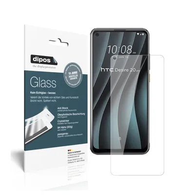 Produktbild von 2x Schutzfolie für HTC Desire 20 Pro - Anti-Shock 9H Folie dipos Glass Kunststoffglas