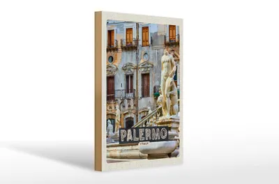 Produktbild von Holzschild Reise 20x30cm Palermo Italien Skulptur Altstadt