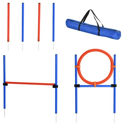 Produktbild von Pawhut Hunde Agility Slalom Übung Hundesport Training Reifen Hürde Set 2 Modelle