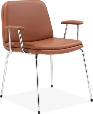 Produktbild von Heino | Sessel in Cognac Polyurethan/ Chrom, 2er Pack