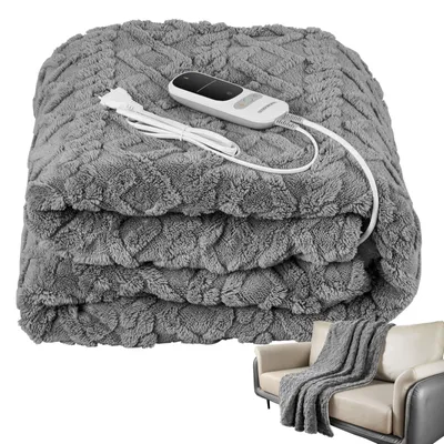 Imagen del producto de Manta eléctrica de calefacción - 180 x 130 cm - 9 niveles de temperatura - Forro de sherpa - Lavable