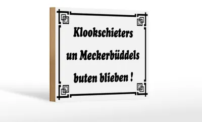 Produktbild von Holzschild Spruch 18x12cm Klookschieters Meckerbüddels