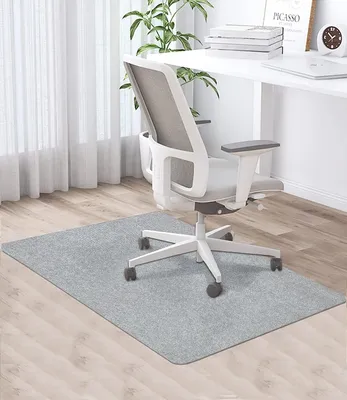 Produktbild von Bürostuhlunterlage, 90 x 120 cm, hellgrau, Bodenmatte für harte Böden, kratzfeste Bodenmatte, Stuhlunterlage, Bürostuhlunterlage für Laminat