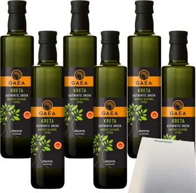 Produktbild von Gaea Natives Olivenöl extra aus Kreta VPE (6x500ml Flasche) + usy Block