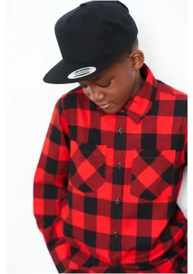 Produktbild von Urban Classics Flanell Hemd Herren schwarz/rot 146/152, 100% Baumwolle