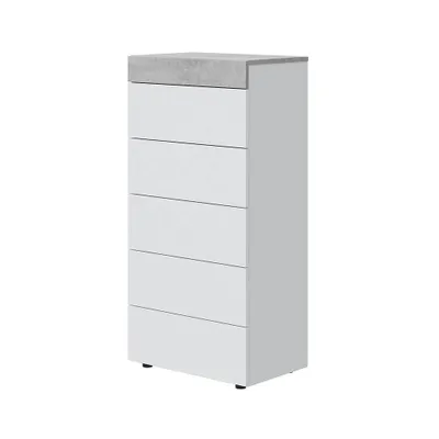 Produktbild von Hochkommode >Tekkan< in Artik-Weiß/Beton-Grau - 61x118x40 (BxHxT)