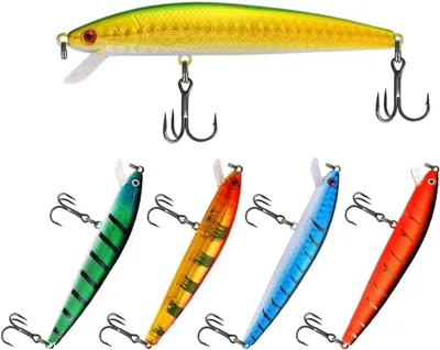 Imagen del producto de Conjunto de señuelos Wobbler para pesca, 5 unidades, 10 cm, 9 g, para estanques de trucha