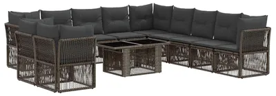 Produktbild von vidaXL Gartensofa-set 12 stk. Grau Poly-Rattan