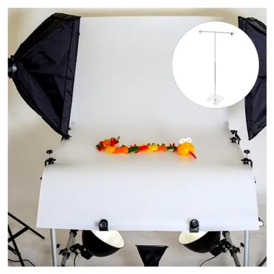 Produktbild von T-förmiger Hintergrundständer aus Edelstahl für die Produktfotografie